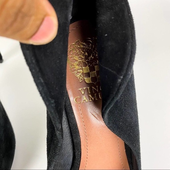 Vince Camuto Karolynn Black Suede Leather Heels size 6.5 - Picture 7 of 8
